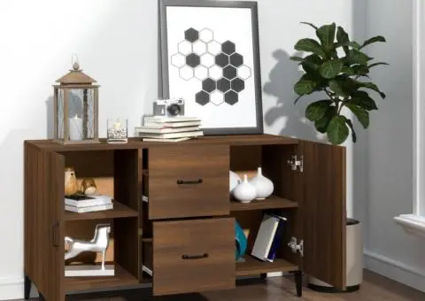 Servantă, stejar maro, 100x36x60 cm, lemn compozit - 3/5