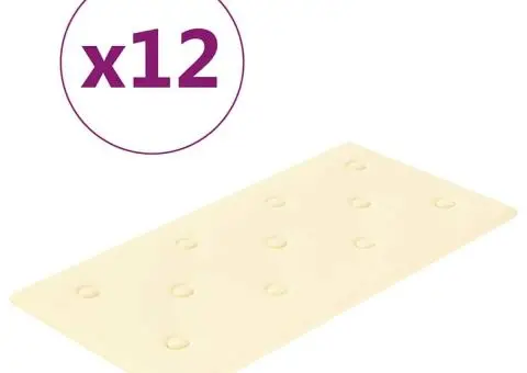 Panouri de perete 12 buc. crem 60x30 cm piele ecologică 2,16 m² - 2/5