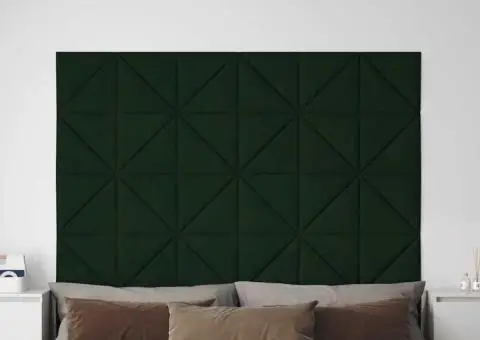 Panouri de perete 12 buc. verde închis 30x30 cm catifea 0,54 m² - 1/5