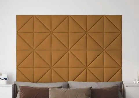 Panouri de perete, 12 buc., maro, 30x30 cm, catifea, 0,54 m² - 1/5