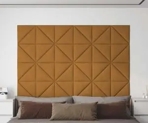 vidaXL Panouri de perete, 12 buc., maro, 30x30 cm, catifea, 0,54 m²