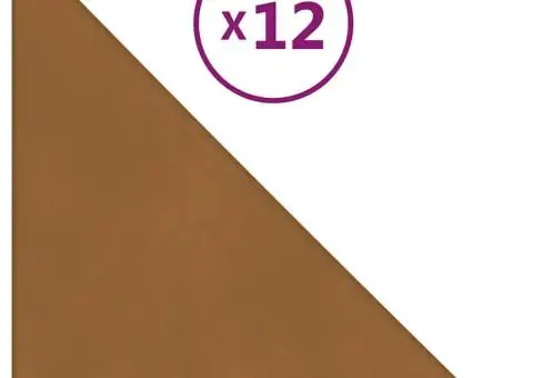 Panouri de perete, 12 buc., maro, 30x30 cm, catifea, 0,54 m² - 2/5