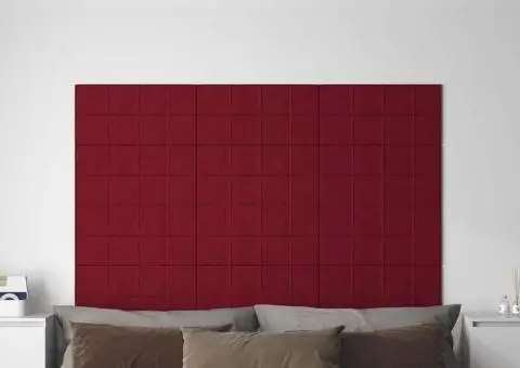 Panouri de perete 12 buc. roșu vin 60x30 cm catifea 2,16 m² - 1/5
