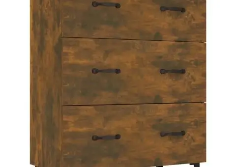 Dulap, stejar fumuriu, 69,5x34x90 cm, lemn compozit - 2/5