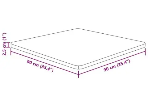 Blat de masă pătrat maro închis 90x90x2,5 cm lemn stejar tratat - 4/4