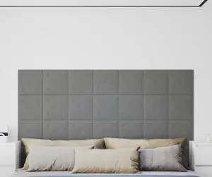 vidaXL Panouri perete 12 buc. gri, 30x30 cm, piele ecologică, 1,08 m²