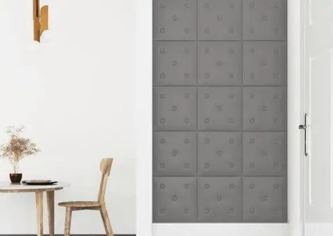 Panouri perete 12 buc. gri, 30x30 cm, piele ecologică, 1,08 m² - 4/5