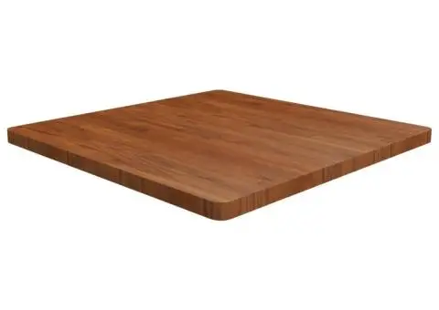 Blat de masă pătrat maro închis 90x90x4 cm lemn stejar tratat - 1/4