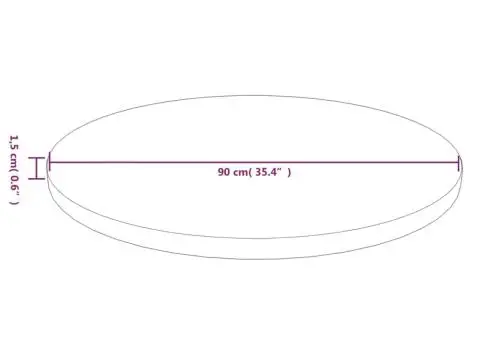 Blat de masă rotund maro închis Ø90x1,5 cm lemn stejar tratat - 4/4