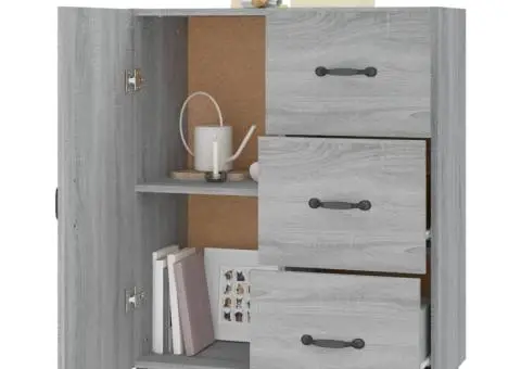 Dulap, gri sonoma, 69,5x34x90 cm, lemn compozit - 4/5