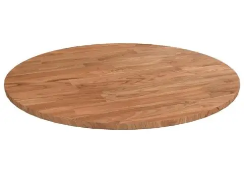 Blat de masă rotund maro deschis Ø40x1,5 cm lemn stejar tratat - 1/4