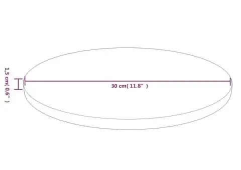 Blat de masă rotund maro închis Ø30x1,5cm lemn stejar tratat - 4/4