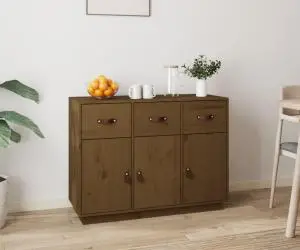 vidaXL Servantă, maro miere, 100x40x75 cm, lemn masiv de pin