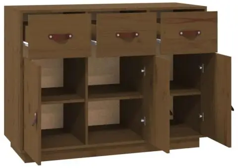Servantă, maro miere, 100x40x75 cm, lemn masiv de pin - 5/5