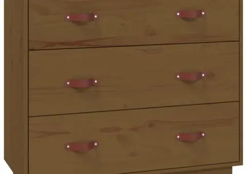 Dulap, maro miere, 80x40x75 cm, lemn masiv de pin - 2/5