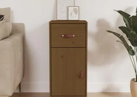 Servantă, maro miere, 34x40x75 cm, lemn masiv de pin - 1/5