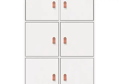 Dulap înalt, alb, 67x40x108,5 cm, lemn masiv de pin - 5/5