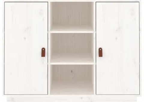 Dulap, alb, 100x40x75 cm, lemn masiv de pin - 3/5