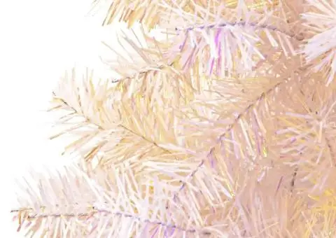 Brad de Crăciun artificial cu vârfuri irizate, alb, 180 cm, PVC - 4/5