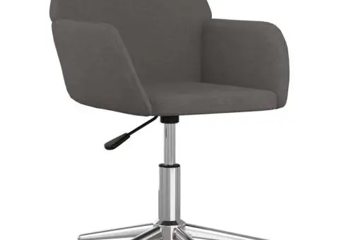 Scaun de birou pivotant, gri închis, material textil - 2/5