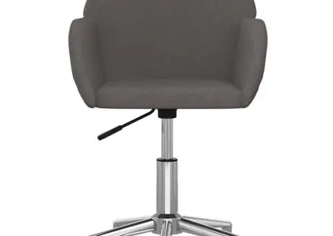 Scaun de birou pivotant, gri închis, material textil - 3/5