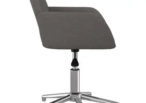 Scaun de birou pivotant, gri închis, material textil - 4/5