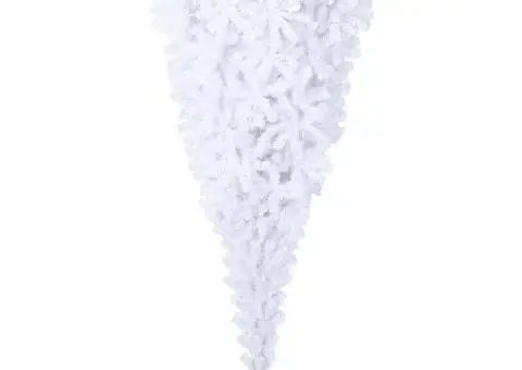 Brad de Crăciun artificial inversat, cu suport, alb, 210 cm - 3/5
