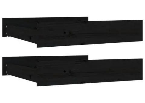 Sertare pentru pat, 2 buc., negru, lemn masiv de pin - 2/5