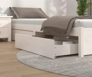 vidaXL Sertare pentru pat, 4 buc., alb, lemn masiv de pin