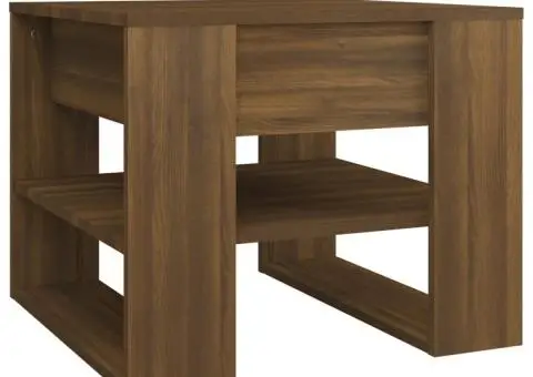 Măsuță de cafea, stejar maro, 55,5x55x45 cm, lemn prelucrat - 2/5