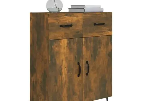 Dulap, stejar fumuriu, 69,5x34x90 cm, lemn compozit - 4/5