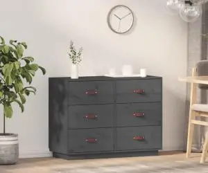 vidaXL Dulap, gri, 100x40x75 cm, lemn masiv de pin
