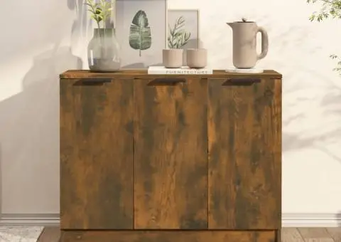Servantă, stejar fumuriu, 90,5x30x70 cm, lemn prelucrat - 1/5