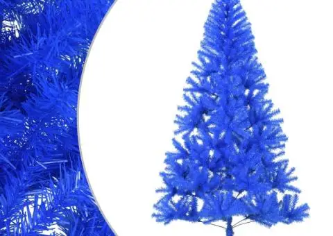 Jumătate brad de Crăciun artificial suport, albastru 180 cm PVC - 2/5