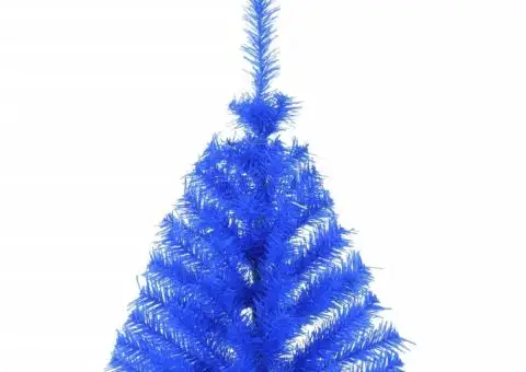 Jumătate brad de Crăciun artificial suport, albastru 180 cm PVC - 5/5