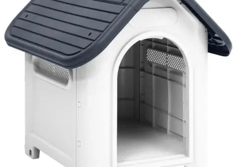 Cușcă de câini, gri, 59x75x66 cm, polipropilenă - 1/5