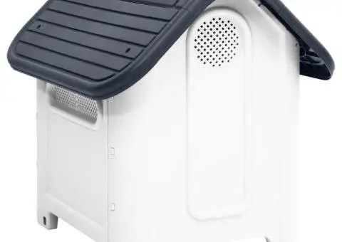 Cușcă de câini, gri, 59x75x66 cm, polipropilenă - 4/5