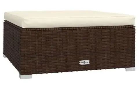 Set mobilier de grădină cu perne, 5 piese, maro, poliratan - 5/5