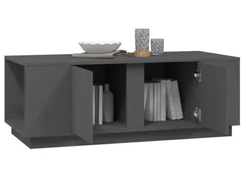 Măsuță de cafea, gri, 110x50x40 cm, lemn masiv de pin - 4/5