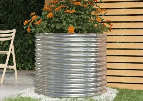 Jardinieră argintiu 80x80x68 cm oțel vopsit electrostatic - 1/4