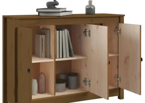 Servantă, maro miere, 100x35x74 cm, lemn masiv de pin - 4/5