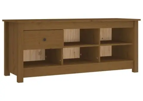 Dulap pentru pantofi, maro miere, 110x38x45,5 cm lemn masiv pin - 2/5