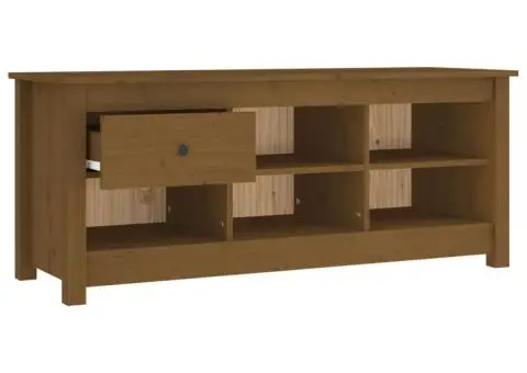 Dulap pentru pantofi, maro miere, 110x38x45,5 cm lemn masiv pin - 4/5