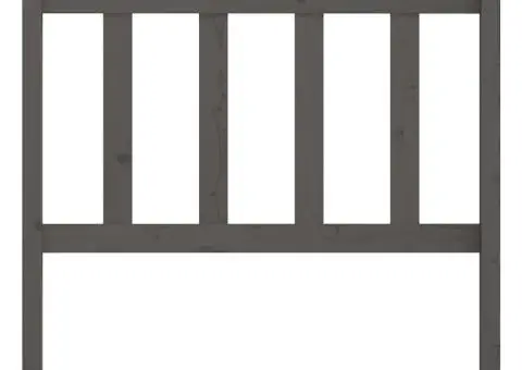 Tăblie de pat, gri, 81x4x100 cm, lemn masiv de pin - 3/5