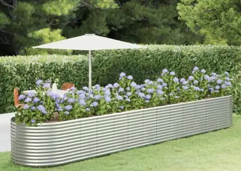 Strat înălțat grădină argintiu, oțel vopsit electrostatic - 1/5