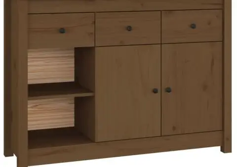 Servantă, maro miere, 100x35x74 cm, lemn masiv de pin - 2/5