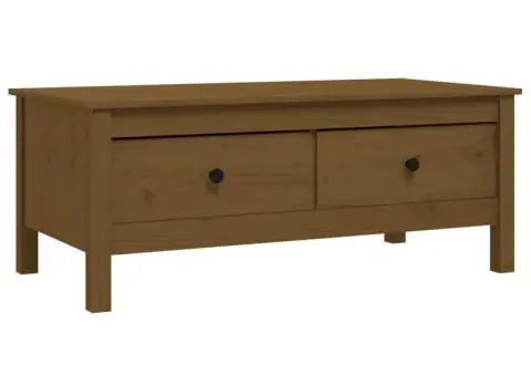 Măsuță de cafea, maro miere, 120x50x40,5 cm, lemn masiv de pin - 2/5