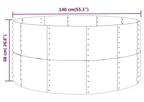 Jardinieră, antracit, 140x140x68 cm, oțel vopsit electrostatic - 4/4