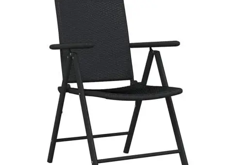 Set de servit masa pentru grădină, 7 piese, negru - 3/5