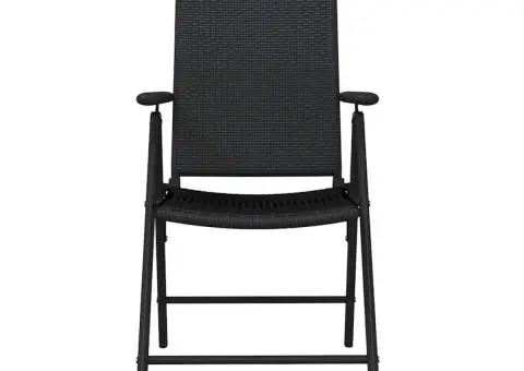 Set de servit masa pentru grădină, 7 piese, negru - 4/5